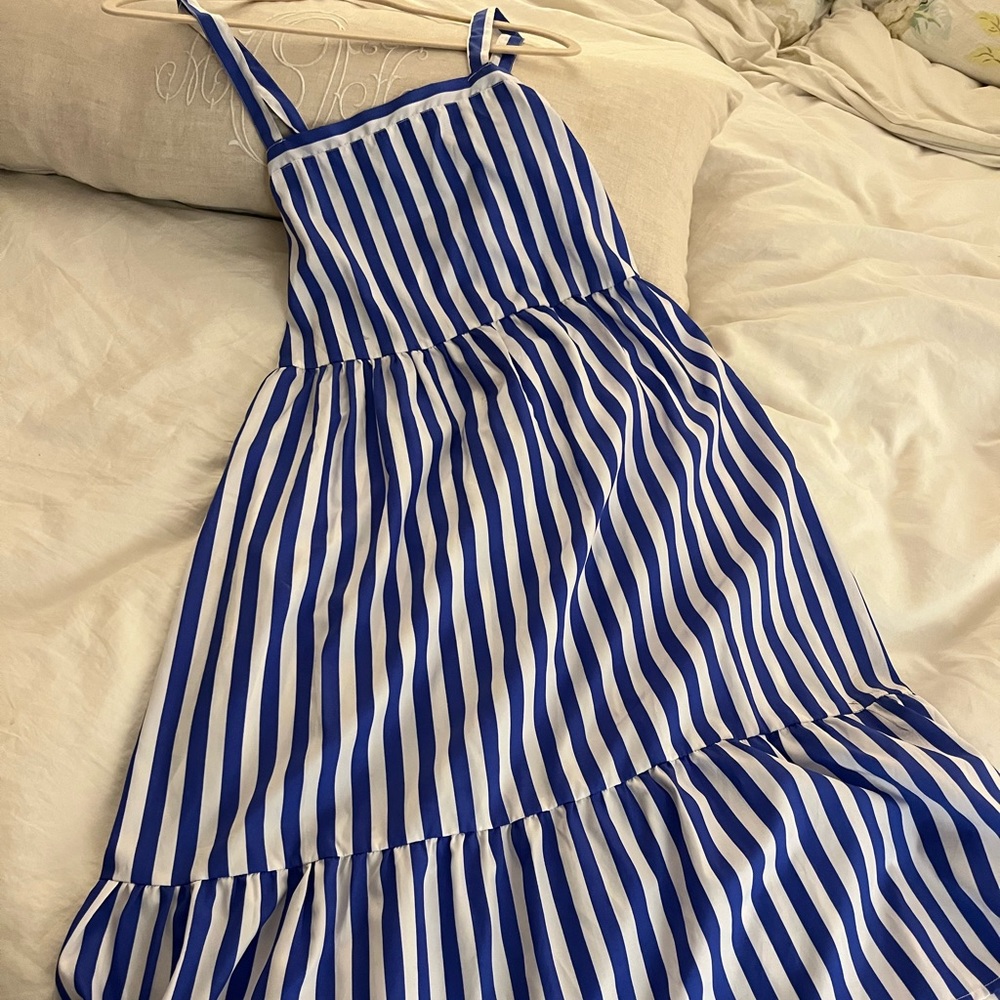 Like New Boohoo Blue Striped Dress Size 12